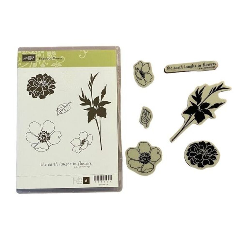 Stampin'up Silhouette Fabulous Florets Stamp‎ Set of 6